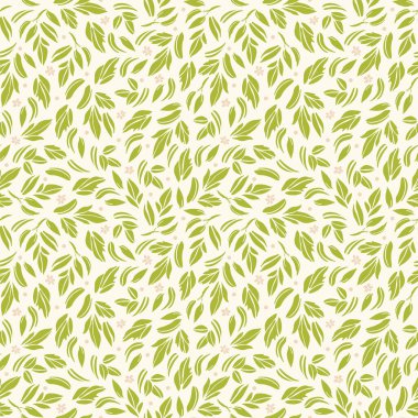 Romantik yaprak çiçekli desen.