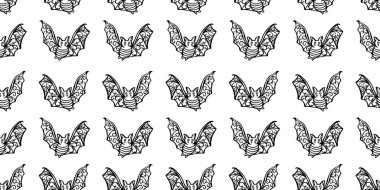 Doodle geometrik cadılar bayramı yarasası kusursuz desen. El çizimi grunge tasarımı. 