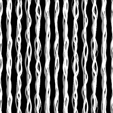 Soyut el fırçası fırça kalem dalgalı çizgi deseni.