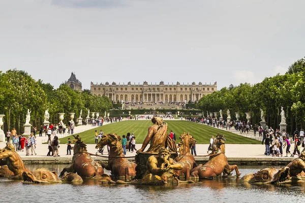 Szökőkút Apollo Kertjében Versailles Palota — Stock Fotó