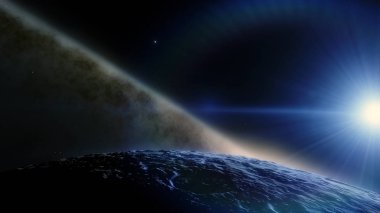 Gezegen uzayda. Renkli sanat. Güneş sistemi. Gradyan rengi. Uzay wallpaper. Nasa tarafından döşenmiş bu görüntü unsurları.