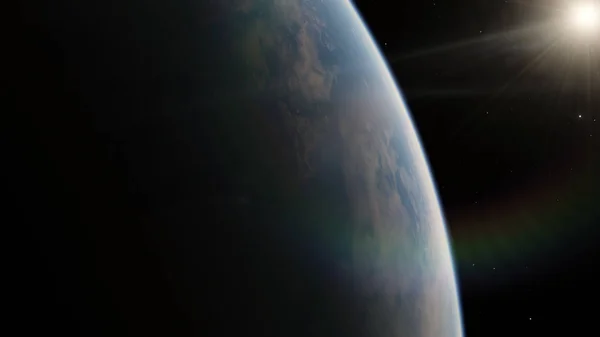 Поблизу низький рівень землі орбіти Блакитний планети. Цей елементів зображення мебльовані НАСА. — стокове фото