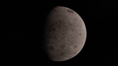 Uzayda Ay, yüzeyde. Yüksek kalite, çözünürlük, 4K. NASA tarafından sağlanan bu resim ögeleri.