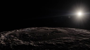 Uzayda Ay, yüzeyde. Yüksek kalite, çözünürlük, 4K. NASA tarafından sağlanan bu resim ögeleri.