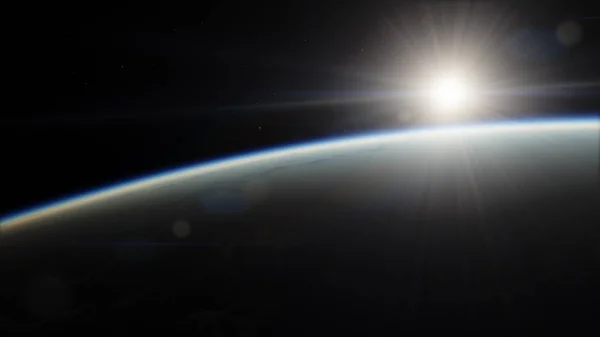 Nära, låga jordens omloppsbana blå planet. Detta bildelement inredda av Nasa — Stockfoto