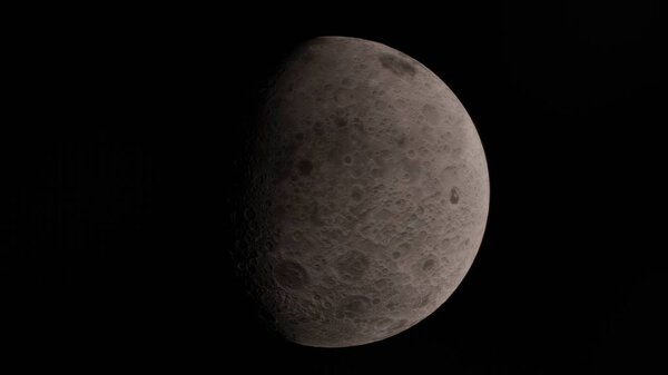 Луна в открытом космосе, поверхность. Высокое качество, разрешение, 4к. Элементы изображения предоставлены НАСА.