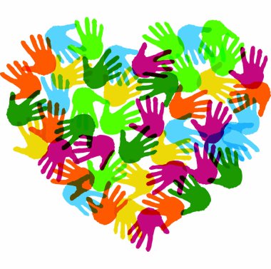 Vektör arkadaşlık arka plan, el yazdırır, kalp