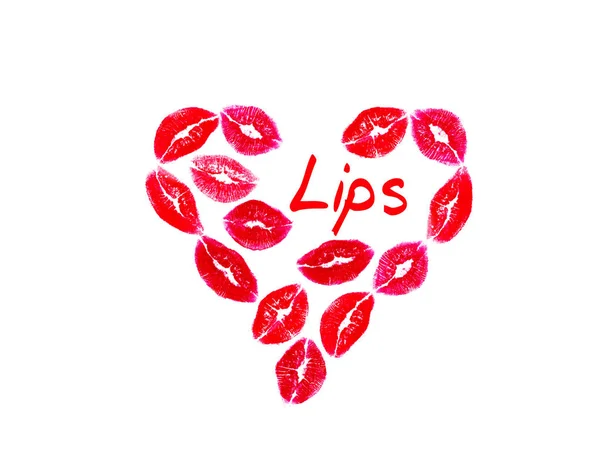 Besos, amor, lápiz labial, postal, aislar —  Fotos de Stock