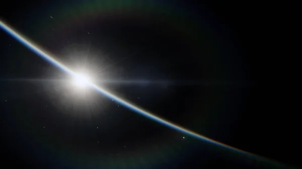 Cerca, la órbita baja de la tierra planeta azul. esta imagen elementos proporcionados por la NASA . —  Fotos de Stock