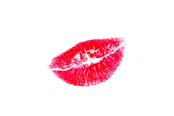 Baci, amore, rossetto, cartolina, isolare, sfondo bianco, stampa . — Foto Stock