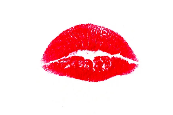 Besos, amor, lápiz labial, postal, aislado, fondo blanco, impresión . —  Fotos de Stock