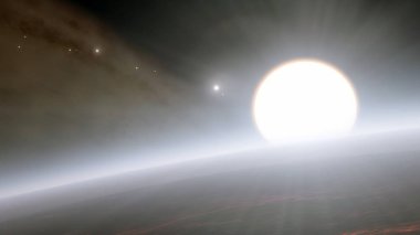 Gezegen uzayda. Renkli sanat. Güneş sistemi. Gradyan rengi. Uzay wallpaper. Nasa tarafından döşenmiş bu görüntü unsurları.
