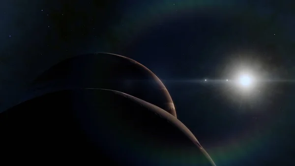 Planeta no espaço. Arte colorida. Sistema solar. Cor gradiente. Papel de parede espaço. Elementos desta imagem fornecidos pela NASA . — Fotografia de Stock