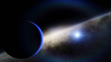 Gezegen uzayda. Renkli sanat. Yıldız sistemi. Gradyan rengi. Uzay wallpaper. Nasa tarafından döşenmiş bu görüntü unsurları