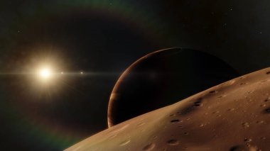 Gezegen uzayda. Renkli sanat. Yıldız sistemi. Gradyan rengi. Uzay wallpaper. Nasa tarafından döşenmiş bu görüntü unsurları