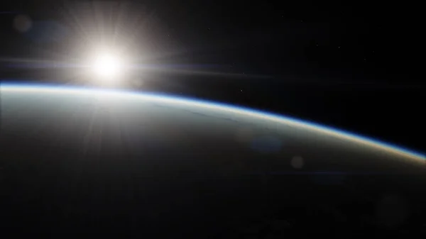 Nära, låga jordens omloppsbana blå planet. Detta bildelement inredda av Nasa — Stockfoto