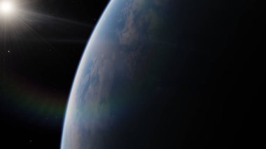 Yakın, Dünya yörüngesine mavi gezegenin düşük. NASA tarafından döşenmiş bu görüntü öğelerini