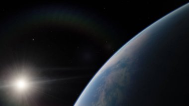 Yakın, Dünya yörüngesine mavi gezegenin düşük. NASA tarafından döşenmiş bu görüntü öğelerini