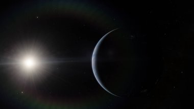Yakın, Dünya yörüngesine mavi gezegenin düşük. NASA tarafından döşenmiş bu görüntü öğelerini
