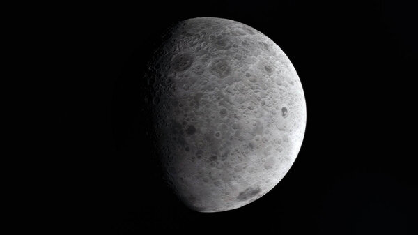 Луна в открытом космосе, поверхность. Высокое качество, разрешение, 4к. Элементы образа, предоставленные nasa
