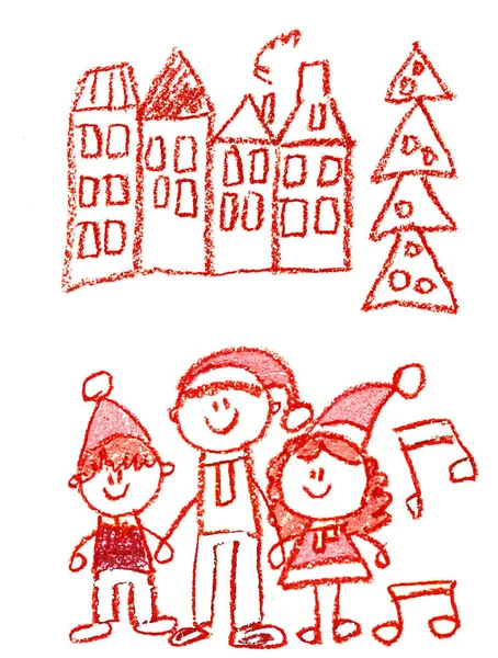 kindergarten with teacher cartoon hand drawn, winter with snowman seasons isolated on white background, girl, boy.