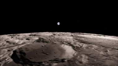 Uzayda Ay, yüzeyde. Yüksek kalite, çözünürlük, 4K. NASA tarafından sağlanan bu resim ögeleri.
