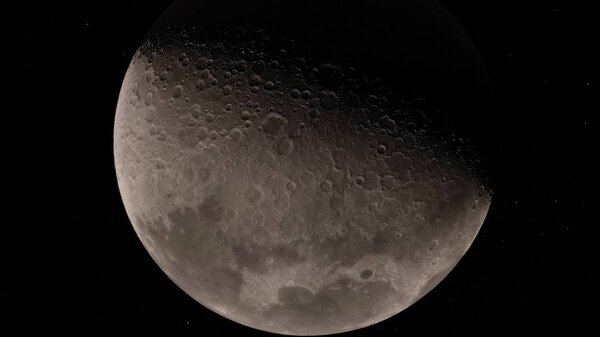 Луна в открытом космосе, поверхность. Высокое качество, разрешение, 4к. Элементы изображения предоставлены НАСА.