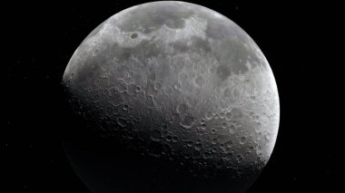 Ay yüzeyi. Yüksek kalite, çözünürlük, 4k. Nasa tarafından döşenmiş bu görüntü elemanları.