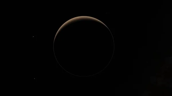 火星高分辨率图像，4k。火星是太阳系的一颗行星。带有镜头耀斑的日出。这张图片的元素由美国宇航局提供. — 图库照片