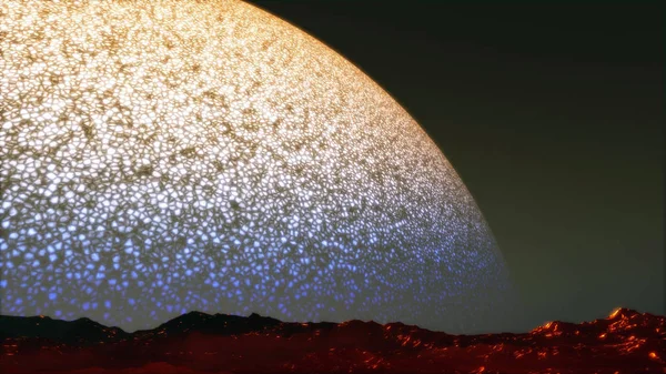 Планета в космосе. Красочное искусство. Солнечная система. Градиентный цвет. Космические обои. Высокое качество, разрешение, 4k . — стоковое фото