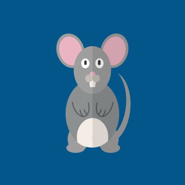 Düz tasarım tarzı hayvan avatar simge seti. Vektör çizimi.