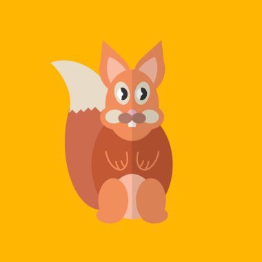 Düz dizayn tarzı sincap. Vektör illüstrasyonu.