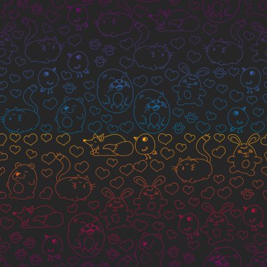 Çocuklar ve tasarım, baskı, kedi, ayı, tilki, kuş, tavşan veya tavşan için vahşi hayvanlar şeklinde güzel yuvarlak simgeleri Vektör seti. Beyaz arka plan üzerinde başlık ile Yuvarlak hayvanlar. Sorun -suz