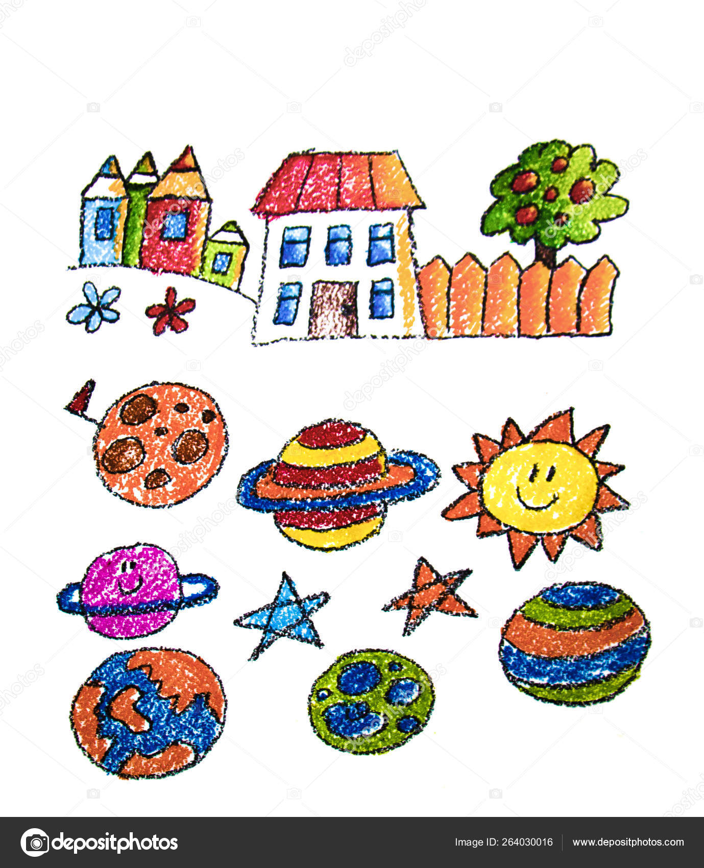 wallpapers Crayon Painting On Paper child s painting on paper kids drawing image space exploration school kindergarten illustration play and grow crayon image ufo alien spaceship rocket stock photo image by c exte z mail ru 264030016