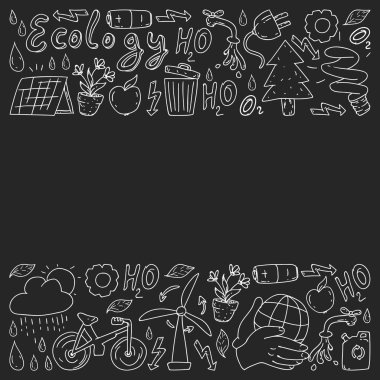 Vektör logosu, tasarım ve rozet trendy çizim tarzı - sıfır atık kavramı, geri dönüşüm ve yeniden, azaltmak - ekolojik yaşam tarzı ve sürdürülebilir gelişmeler simgeleri.