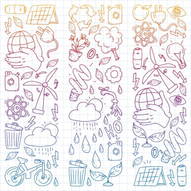 Vektör logosu, tasarım ve rozet trendy çizim tarzı - sıfır atık kavramı, geri dönüşüm ve yeniden, azaltmak - ekolojik yaşam tarzı ve sürdürülebilir gelişmeler simgeleri. Degrade