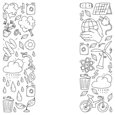 Vektör logosu, tasarım ve rozet trendy çizim tarzı - sıfır atık kavramı, geri dönüşüm ve yeniden, azaltmak - ekolojik yaşam tarzı ve tek renkli tarzı sürdürülebilir gelişmeler simgeleri.