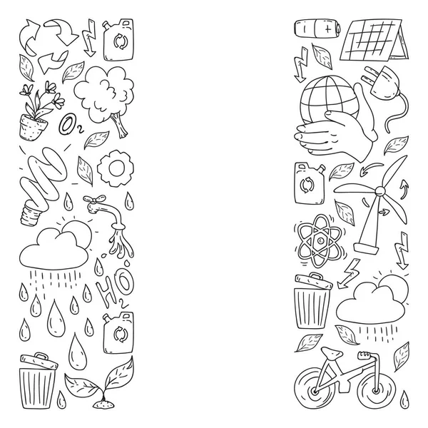 Vektör logosu, tasarım ve rozet trendy çizim tarzı - sıfır atık kavramı, geri dönüşüm ve yeniden, azaltmak - ekolojik yaşam tarzı ve tek renkli tarzı sürdürülebilir gelişmeler simgeleri.