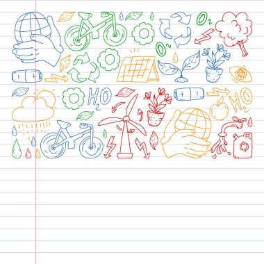 Temizlik hizmetleri şirket vektör deseni, egzersiz defteriçizim.