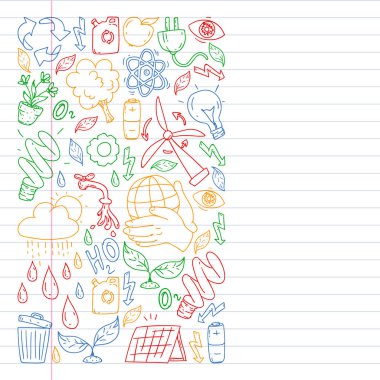 Temizlik hizmetleri şirket vektör deseni, egzersiz defteriçizim.