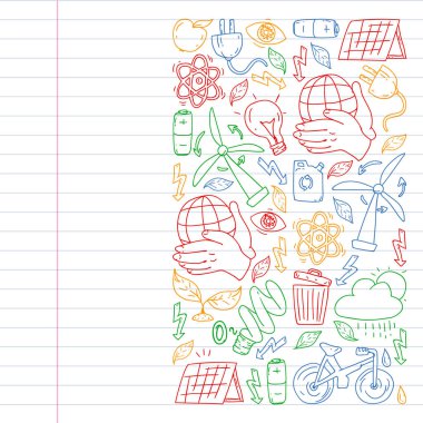 Temizlik hizmetleri şirket vektör deseni, egzersiz defteriçizim.