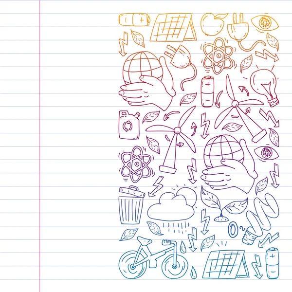 Vektör logosu, tasarım ve rozet trendy çizim tarzı - sıfır atık kavramı, geri dönüşüm ve yeniden, azaltmak - ekolojik yaşam tarzı ve sürdürülebilir gelişmeler simgeleri, degrade,