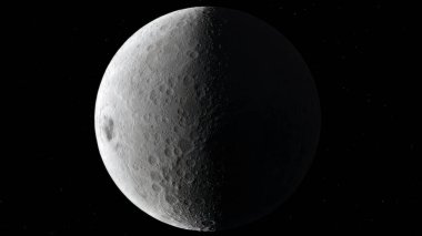 3D görüntü, Ay yüksek çözünürlüklü görüntü, dış uzayda 4k, yüzey. Yüksek kalite.