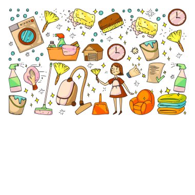 Temizlik hizmetleri şirket vektör deseni