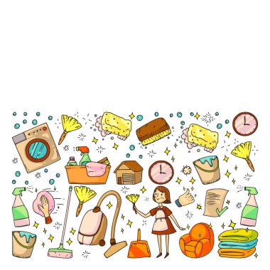 Temizlik hizmetleri şirket vektör deseni