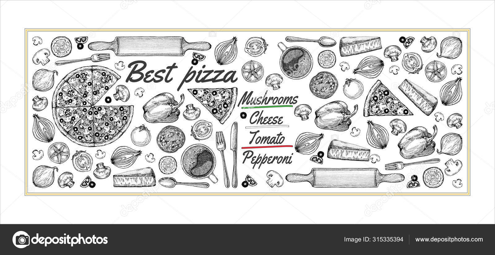 Hand Drawn Pizza Vector Hd Images, Slice Of Pizza Vector