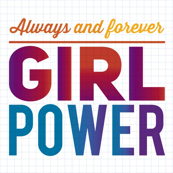 Girl power teks, slogan feminisme. Prasasti hitam untuk t shirt, poster dan seni dinding. Tanda feminis tulisan tangan dengan tinta dan kuas. - Stok Vektor