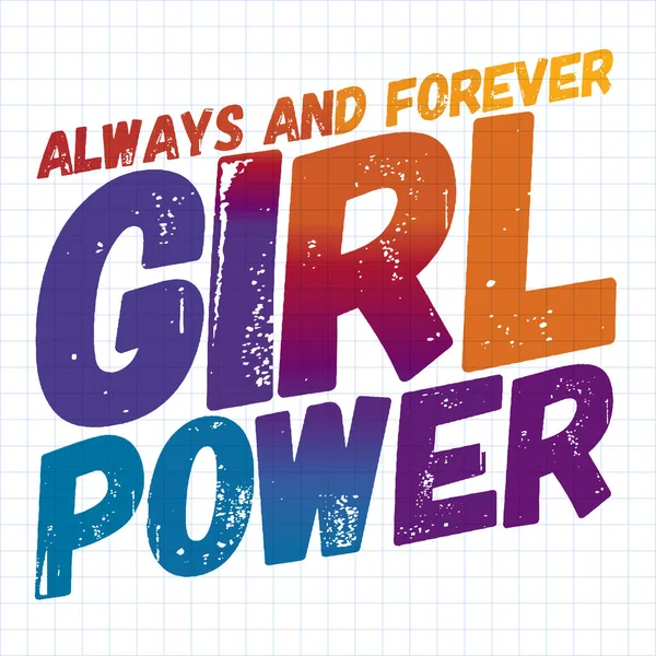 Girl Power Text, Feminismus Slogan. Schwarze Aufschrift für T-Shirts, Poster und Wandkunst. Feministisches Zeichen handgeschrieben mit Tinte und Pinsel. — Stockvektor