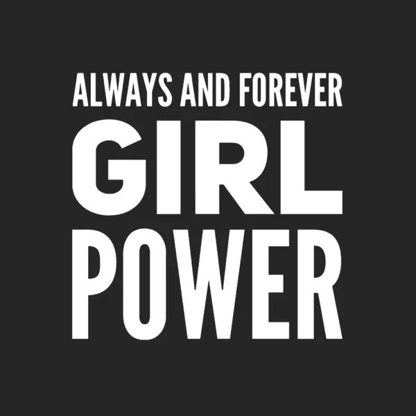 Girl power teks, slogan feminisme. Prasasti hitam untuk t shirt, poster dan seni dinding. Tanda feminis tulisan tangan dengan tinta dan kuas. - Stok Vektor