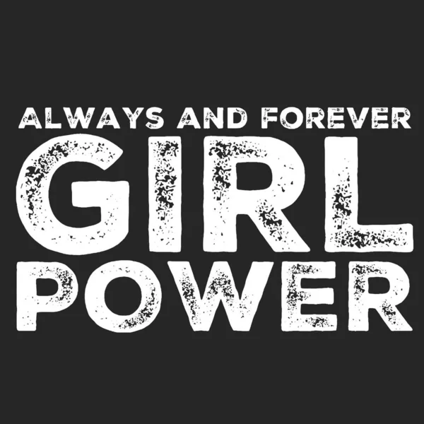 Girl power teks, slogan feminisme. Prasasti hitam untuk t shirt, poster dan seni dinding. Tanda feminis tulisan tangan dengan tinta dan kuas. - Stok Vektor